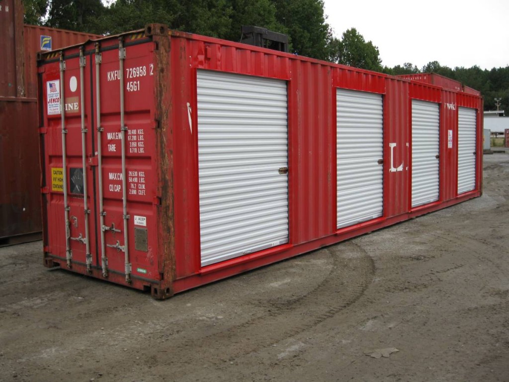 40ft mobile office contianer with roll up doors red